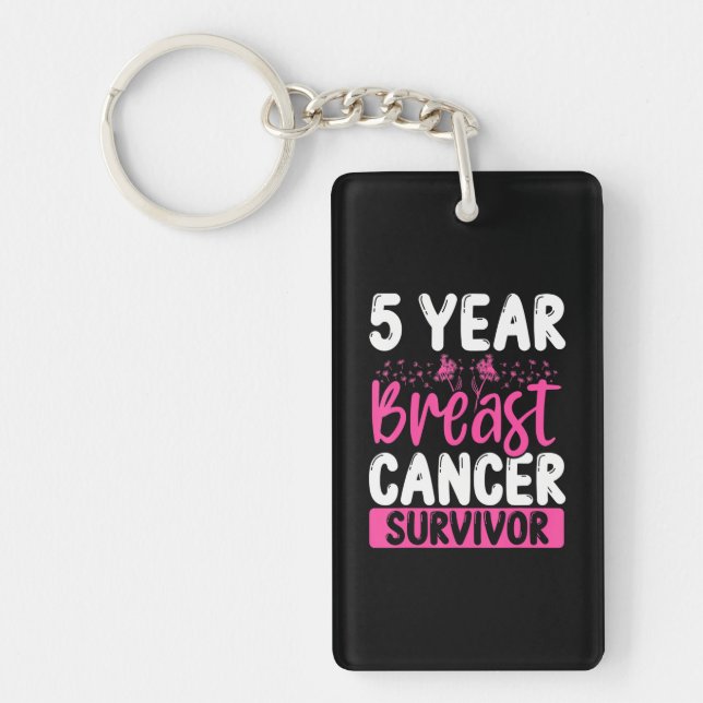Porte-clefs 5 ans Cancer Survivant Sensibilisation au cancer d (Devant)