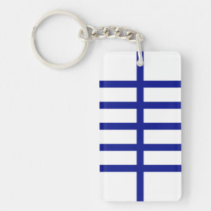 Porte-clefs 5 lignes bleues biscuites