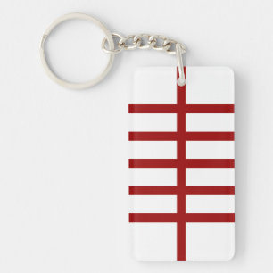 Porte-clefs 5 lignes rouges biscuites