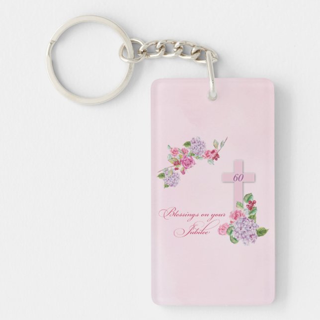 Porte-clefs 60e anniversaire de la vie religieuse Nonne cathol (Devant)