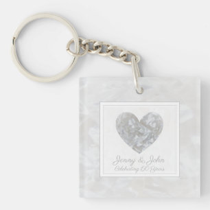 Porte-clefs 60e anniversaire de mariage diamant coeur personna