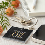 Porte-clefs 60e anniversaire moderne et élégant, noir et or<br><div class="desc">Un cadeau moderne de 60e anniversaire en noir et or. Une collection élégante et élégante.</div>