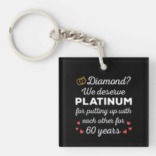 Porte-clefs 60ème anniversaire du Mariage I - Diamond Funny Co