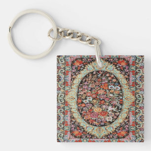 Porte-clefs 60s Vintage Perse Turc Floral Motif