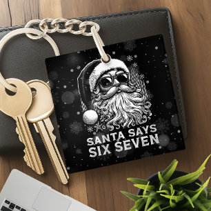 Porte-clefs 67 Meme Drôle de Père Noël dit Six Sept Noël