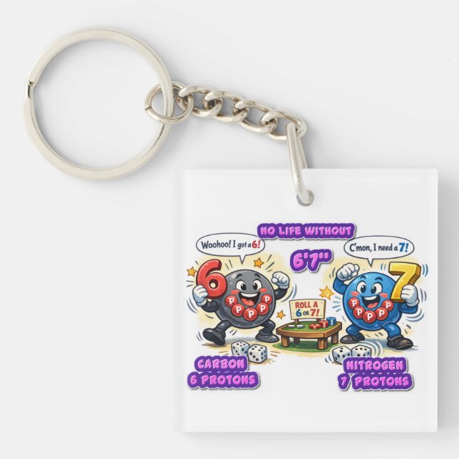 Porte-clefs 6’7” Éléments de chimie vitaux pour la survie (Devant)