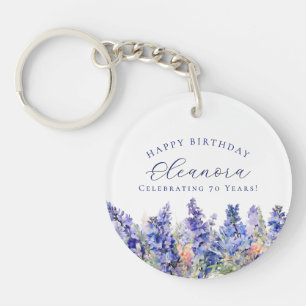 Porte-clefs 70e anniversaire Juillet Cadeau Fleur de naissance