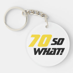Porte-clefs 70e anniversaire Motivation Positive Jaune Noir