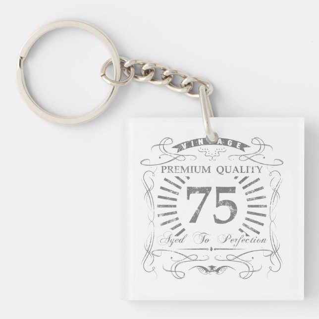 Porte-clefs 75e anniversaire Gag cadeau (Devant)