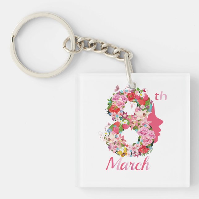 Porte-clefs 8 mars Journée internationale de la femme (Devant)