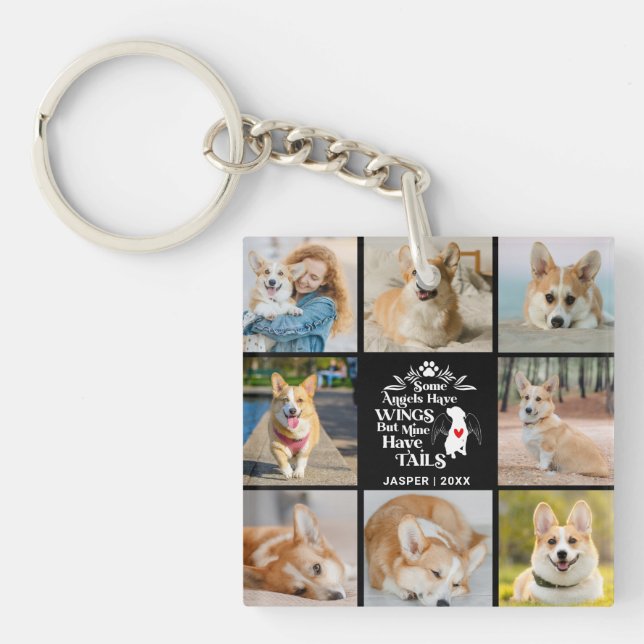 Porte-clefs 8 Photo Collage Animaux de compagnie Chien Perte S (Devant)