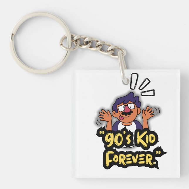 Porte-clefs 90's Kid Forever - Nostalgia Cartoon Edition (Devant)