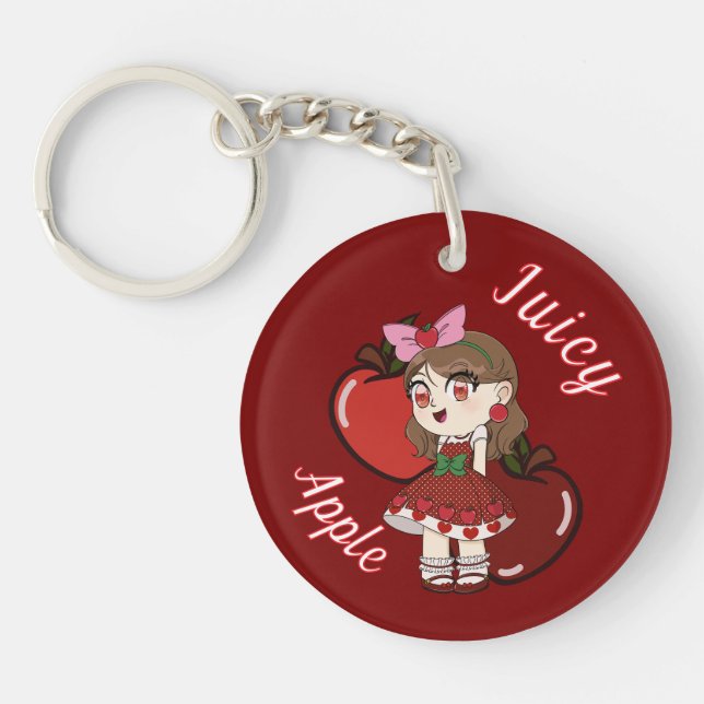 Porte-clefs A Customized Key Chain with Cute Apple Chibi (Devant)