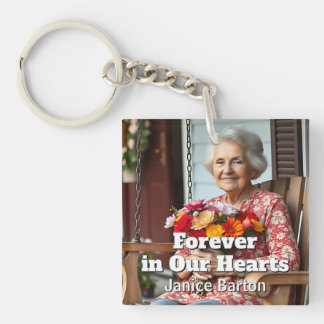 Porte-clefs À jamais dans nos cœurs | Photo de souvenir mémori
