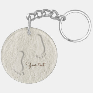 Porte-clefs À la plage - empreintes de sable
