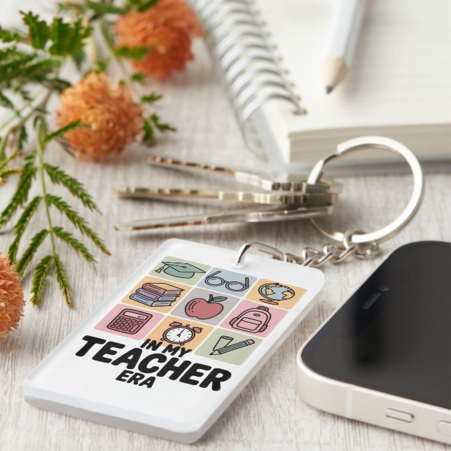 Porte-clefs À l'ère de mon professeur, vie d'enseignant en mat (Devant droit)