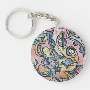 Porte-clefs À l'intérieur du labyrinthe - Art abstrait peint à