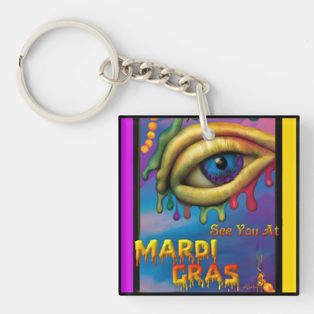 Porte-clefs À Mardi Gras Eye (Devant)