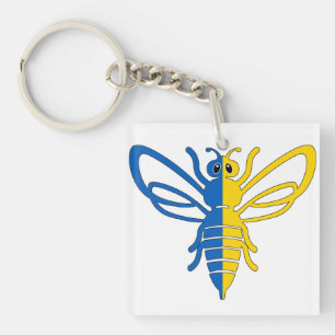 Porte-clefs Abeille aux couleurs du drapeau ukrainien