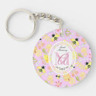 Porte-clefs Abeille de miel rose