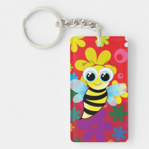 Porte-clefs Abeille heureuse