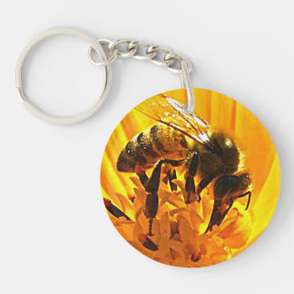 Porte-clefs Abeille sur une fleur