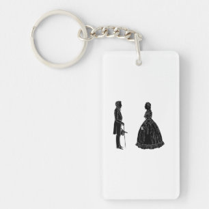 Porte-clefs abraham lincoln mary todd lincoln silhouette