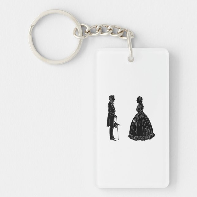 Porte-clefs abraham lincoln mary todd lincoln silhouette (Devant)