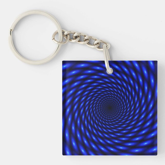 Porte-clefs Abstract Blue Pattern (Devant)