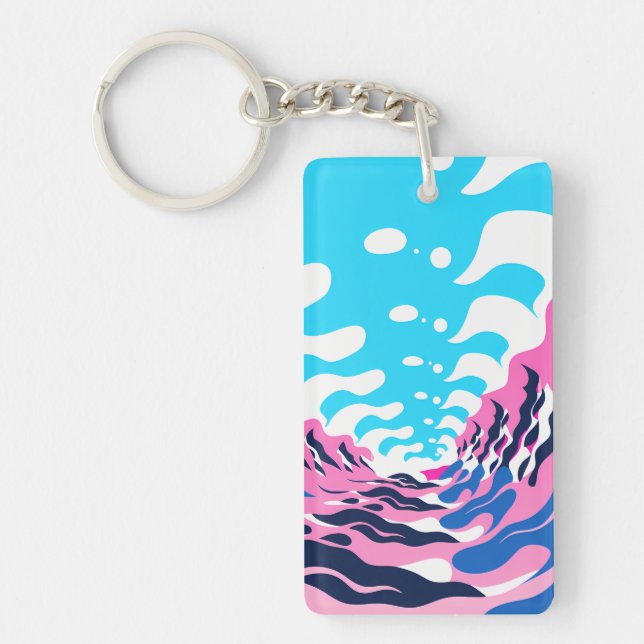 Porte-clefs Abstract Dream Wave – Vibrant Surreal Flow (Devant)