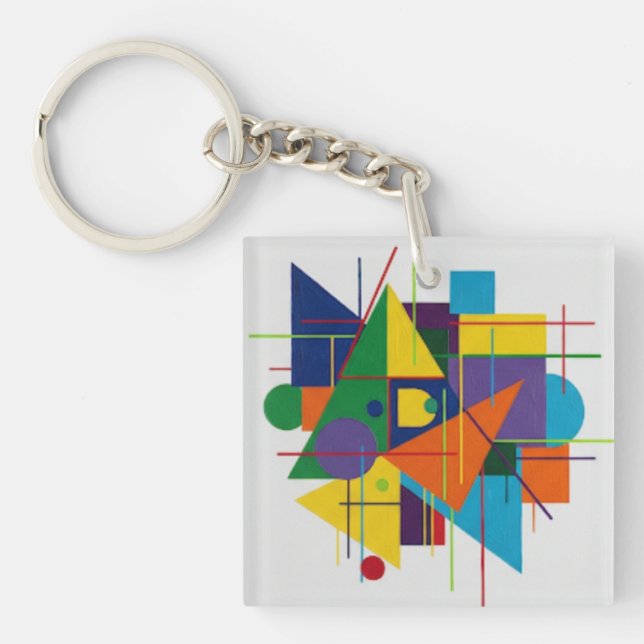 Porte-clefs Abstract Geometric Art (Devant)