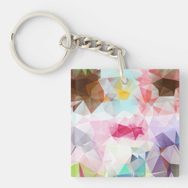 Porte-clefs Abstract Geometric Low Poly Mosaic (Devant)