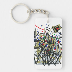 Porte-clefs Abstrait dans les formes de bande et de lettres 1