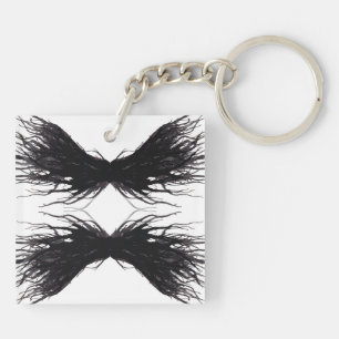 Porte-clefs Abstrait de vices Ailes noires Art à l'encre d'alc