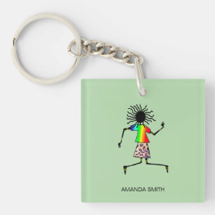 Porte-clefs Abstrait, moderne Art africain Élégant Danseuse