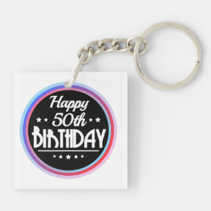 Porte-clefs Abstrait moderne Joyeux 50e anniversaire