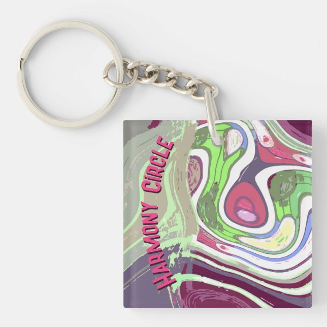 Porte-clefs Abstrait Pastel Cellular Harmony Circle (Devant)