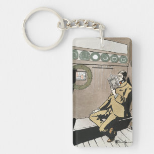 Porte-clefs Academia Sombre Lecture de Noël Vintage Homme Art