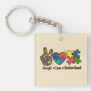 Porte-clefs Accepter l'amour comprendre - Coeur de Sensibilisa