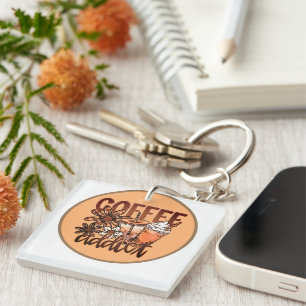 Porte-clefs Accro au café   Amoureux de café mignon 