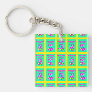 PORTE-CLEFS ACCUEIL ACCUEIL DESIGN PURPLE ET JAUNE