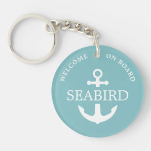 Porte-clefs Accueil élégant à bord Turquoise Ancre nautique