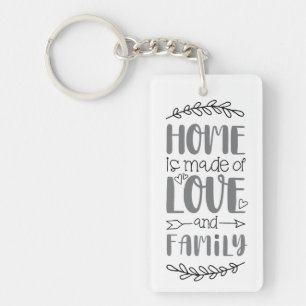 Porte-clefs Accueil est fait d'amour et de famille mignonne am