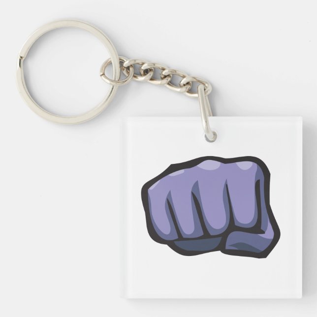 Porte-clefs Acier bleu (Devant)