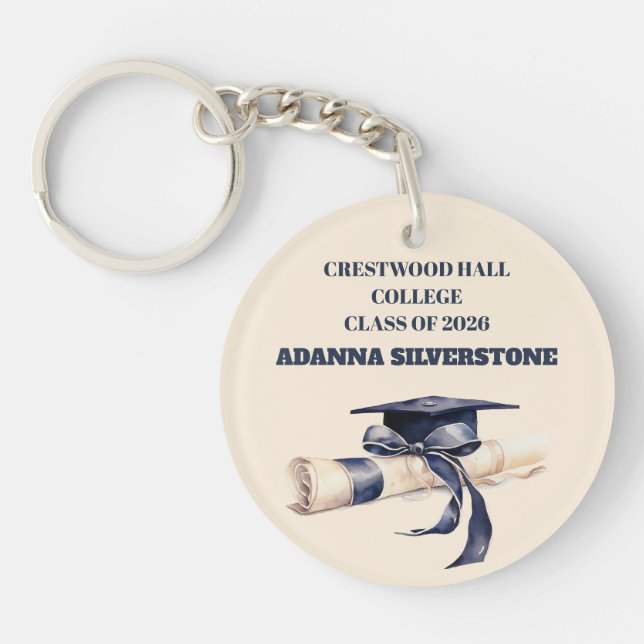 Porte-clefs Acrylic Keychain-Editable Grad Keepsake Gift (Devant)