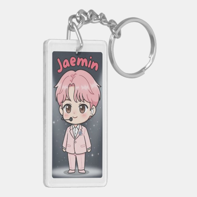 Porte-clefs Acrylic Keychain Jaemin Pink Hair Edition (Dos gauche)