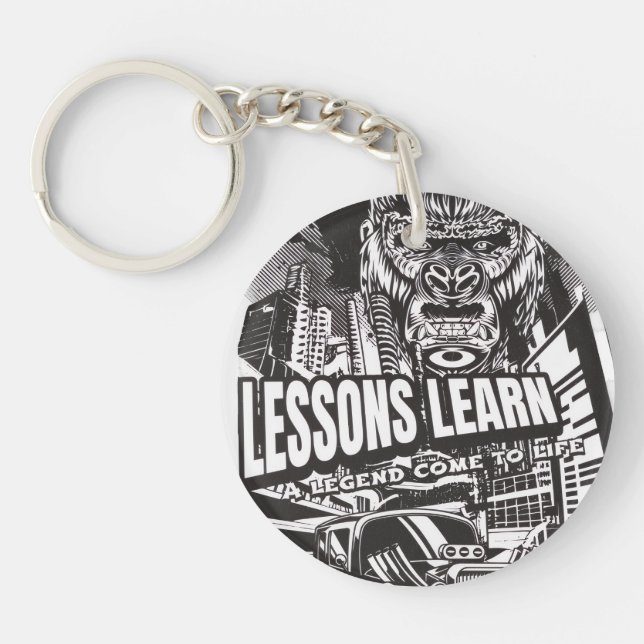 PORTE-CLEFS ACRYLIC LEGENDARY GORILLA LESSONS LEARN KEYCHAIN  (Devant)