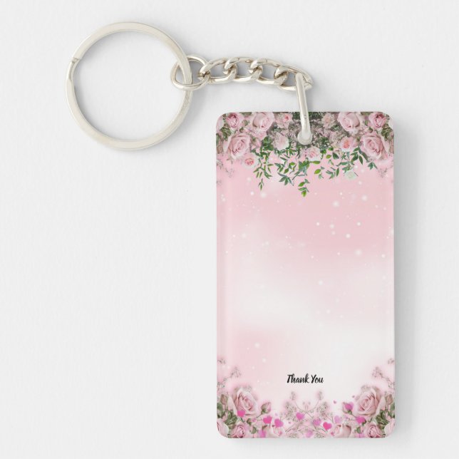 Porte-clefs Acrylic Wedding Keychain Favor – Double‑Sided (Devant)