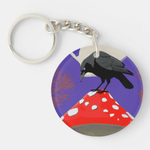 Porte-clefs Acrylique🗝️ Corbeau Mystique Gothique