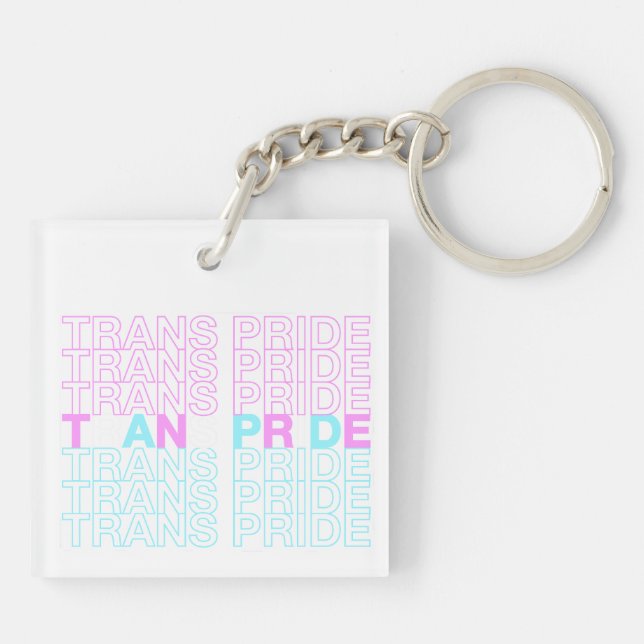 Porte-clefs Acrylique Transgenre Pride (Dos)